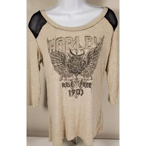 Women's Beige Graphic Top